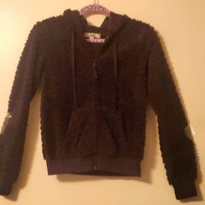 Ladies boucle knit hoodie